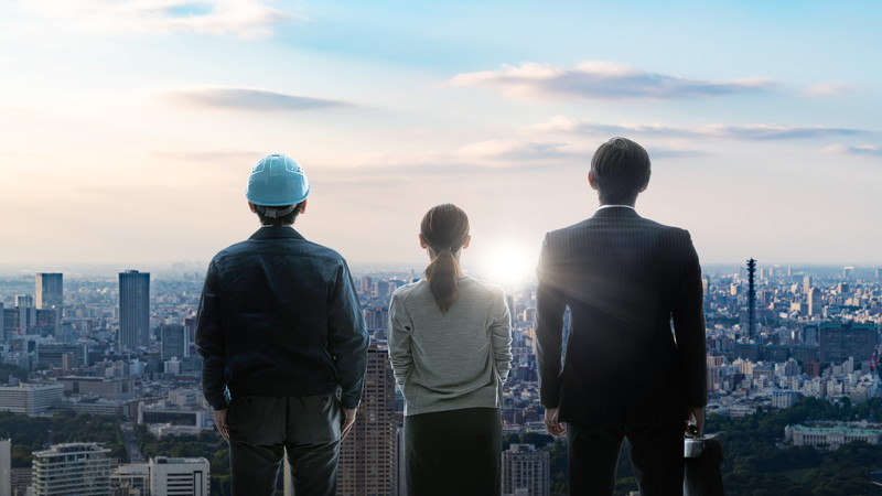 同じ方向を向く