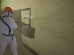 福岡県朝倉市の石綿含有仕上塗材除去工事｜ALCパネル×ウォータージェット工法